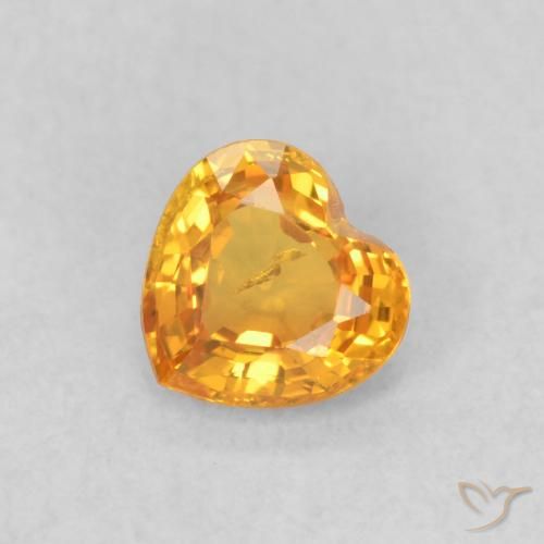 0.44ct Natural Naranja claro Zafiro, Corazón, VS