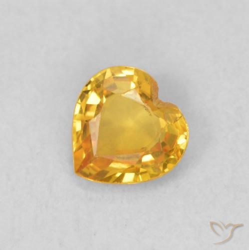 0.40ct Natural Dorado Zafiro, Corazón, VS