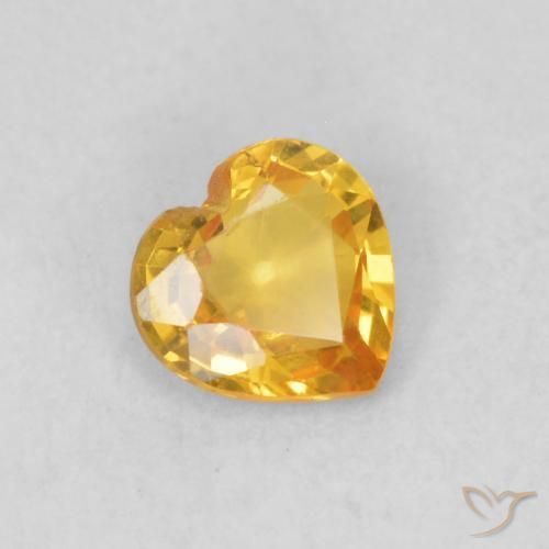 Zafiro Dorado natural de 0.40 ct, Corazón, VS