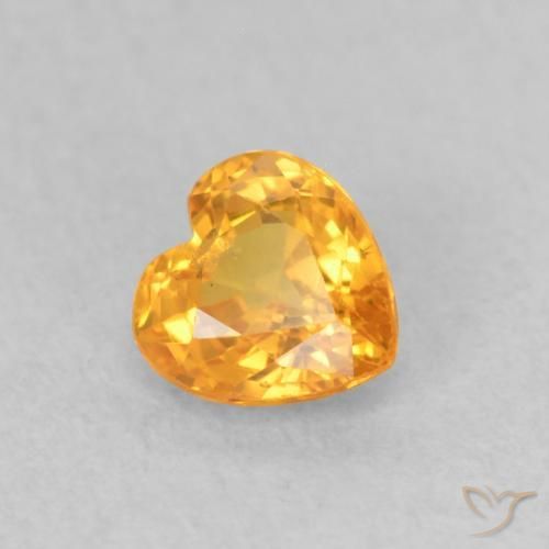 Zafiro Naranja claro natural de 0.50 ct, Corazón, VS