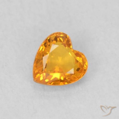0.41ct Natural Naranja claro Zafiro, Corazón, VS