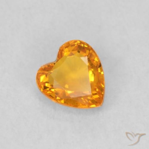 Zafiro Naranja claro natural de 0.41 ct, Corazón, VS