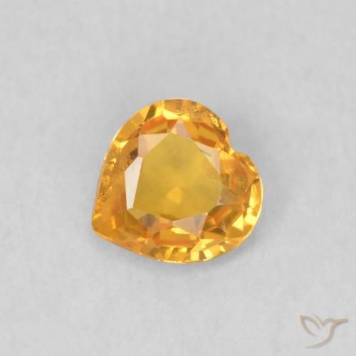 0.35ct Natural Naranja claro Zafiro, Corazón, VS