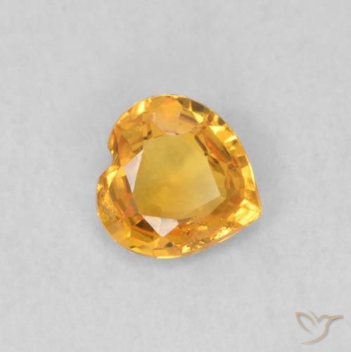 Zafiro Naranja claro natural de 0.35 ct, Corazón, VS