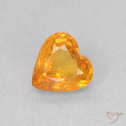 0.48ct Natural Naranja medio Zafiro, Corazón, VS