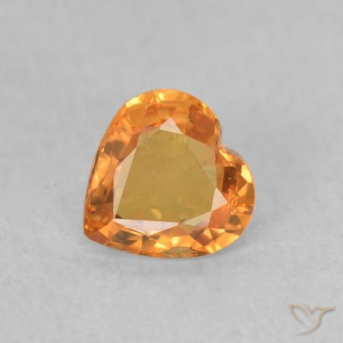 0.42ct Natural Naranja claro Zafiro, Corazón, VS