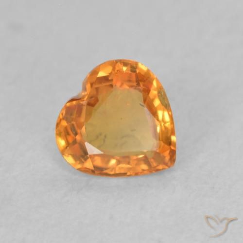 Zafiro Naranja claro natural de 0.42 ct, Corazón, VS