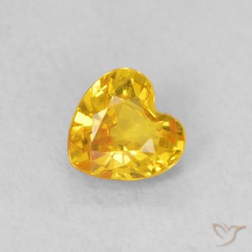 0.39ct Natural Dorado medio Zafiro, Corazón, VS
