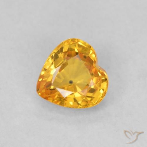 0.50ct Natural Dorado oscuro Zafiro, Corazón, VS