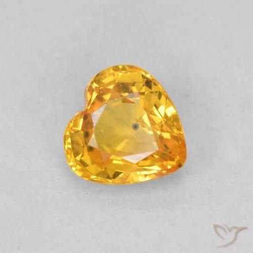 Zafiro Dorado oscuro natural de 0.50 ct, Corazón, VS