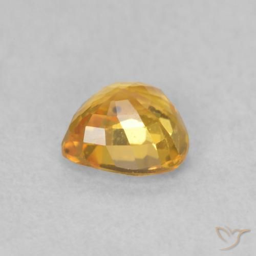 Zafiro Dorado oscuro natural de 0.50 ct, Corazón, VS