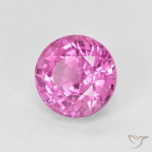 Zafiro Rosa oscuro natural de 2.54 ct, Redondo, VVS-VS