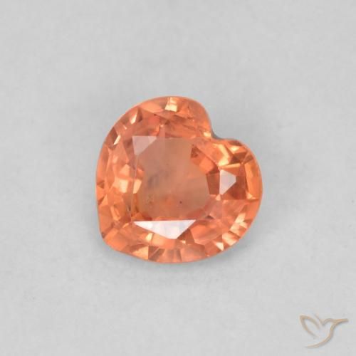 0.34ct Natural Naranja medio Zafiro, Corazón, VS