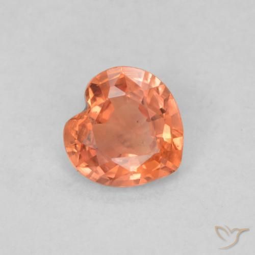 Zafiro Naranja medio natural de 0.34 ct, Corazón, VS