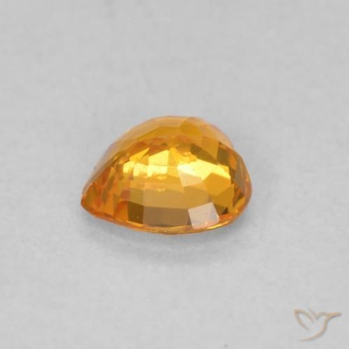 Zafiro Naranja miel natural de 0.44 ct, Corazón, VS