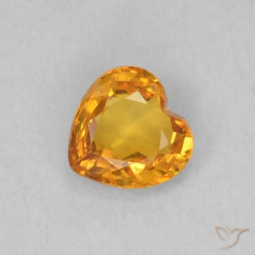 0.43ct Natural Naranja albaricoque Zafiro, Corazón, VS