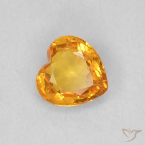 Zafiro Naranja albaricoque natural de 0.43 ct, Corazón, VS
