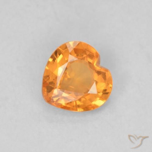 0.37ct Natural Naranja intenso Zafiro, Corazón, VS