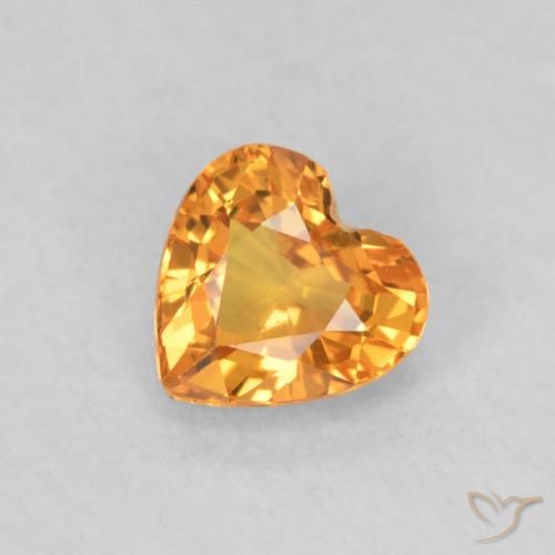 0.49ct Natural Naranja claro Zafiro, Corazón, VS