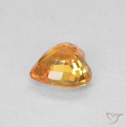 Zafiro Naranja claro natural de 0.49 ct, Corazón, VS