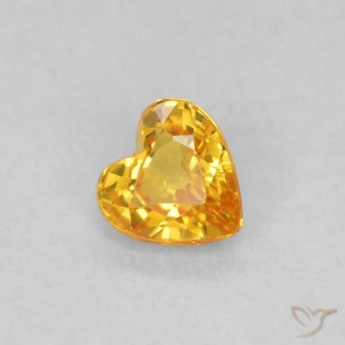0.34ct Natural Naranja claro Zafiro, Corazón, VS