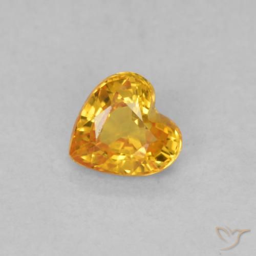 Zafiro Naranja claro natural de 0.34 ct, Corazón, VS