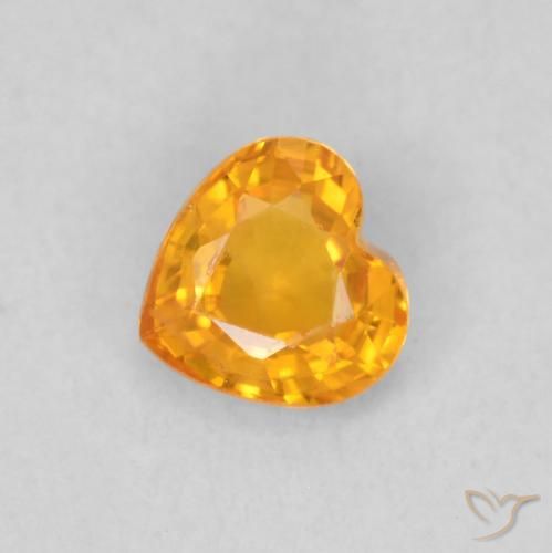 0.44ct Natural Naranja claro Zafiro, Corazón, VS