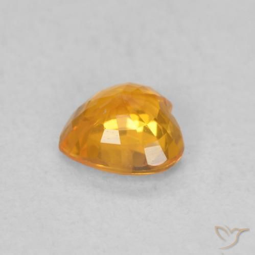 Zafiro Naranja claro natural de 0.44 ct, Corazón, VS