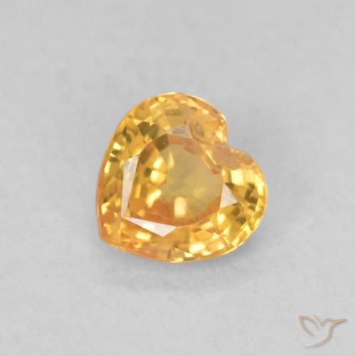 0.43ct Natural Dorado-naranja claro Zafiro, Corazón, VS