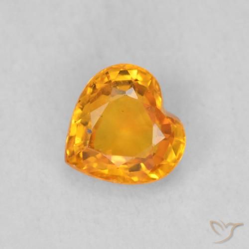 0.48ct Natural Naranja claro Zafiro, Corazón, VS