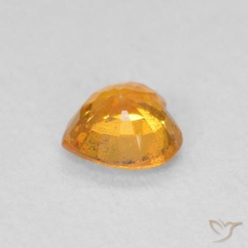 Zafiro Naranja miel natural de 0.47 ct, Corazón, VS
