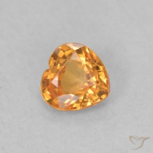 Zafiro Naranja albaricoque natural de 0.40 ct, Corazón, VS