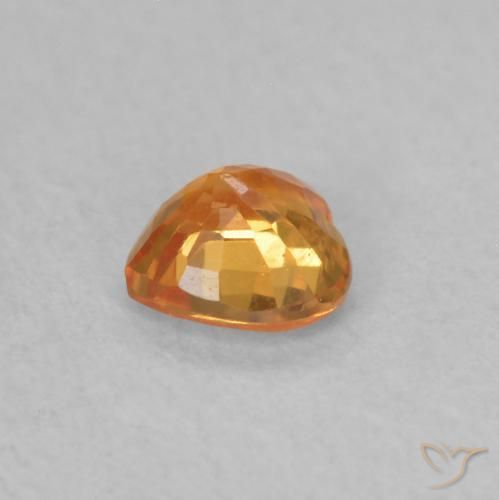 Zafiro Naranja albaricoque natural de 0.40 ct, Corazón, VS