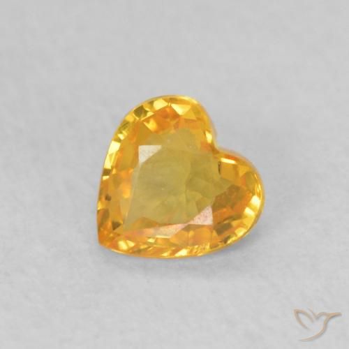 0.41ct Natural Dorado naranja Zafiro, Corazón, VS