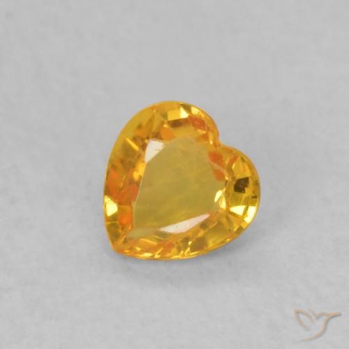 0.32ct Natural Naranja medio Zafiro, Corazón, VS
