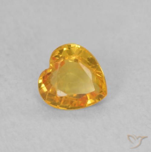 Zafiro Naranja medio natural de 0.32 ct, Corazón, VS