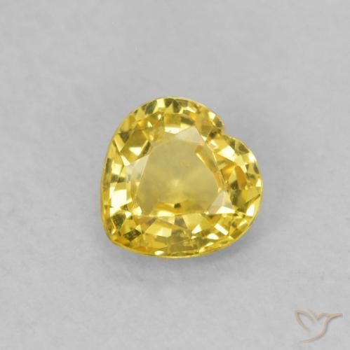 0.39ct Natural Amarillo toscana Zafiro, Corazón, VS