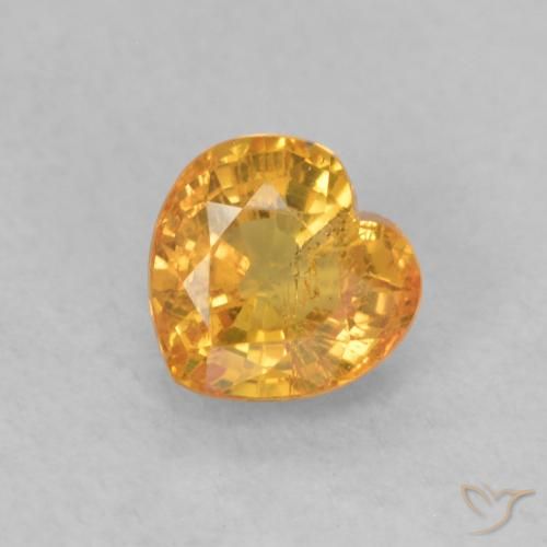 0.54ct Natural Naranja claro Zafiro, Corazón, VS