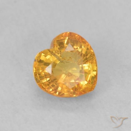 Zafiro Naranja claro natural de 0.54 ct, Corazón, VS