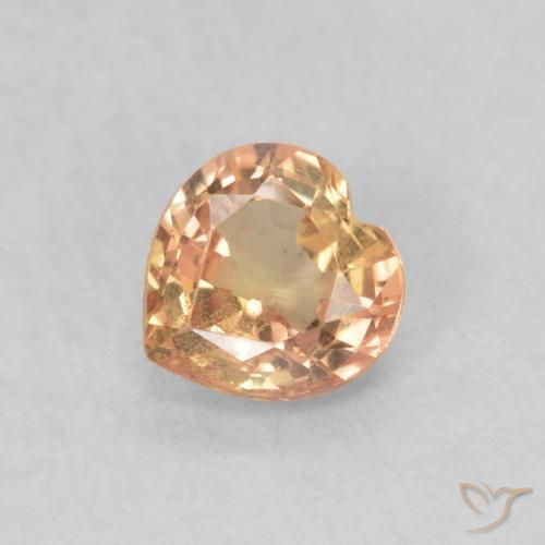 0.46ct Natural Naranja sidra Zafiro, Corazón, VS