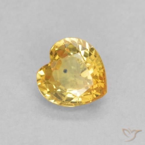 0.49ct Natural Dorado Zafiro, Corazón, VS