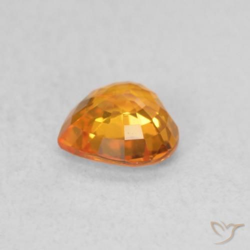 Zafiro Naranja claro natural de 0.42 ct, Corazón, VS