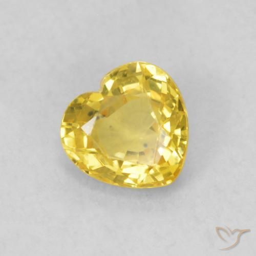 Zafiro Amarillo medio natural de 0.50 ct, Corazón, VS