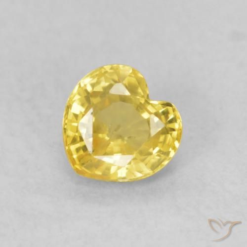 0.49ct Natural Amarillo medio Zafiro, Corazón, VS