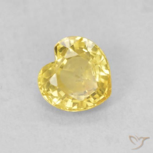 Zafiro Amarillo medio natural de 0.49 ct, Corazón, VS