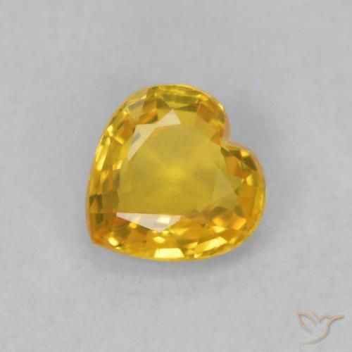 0.48ct Natural Dorado Zafiro, Corazón, VVS-VS