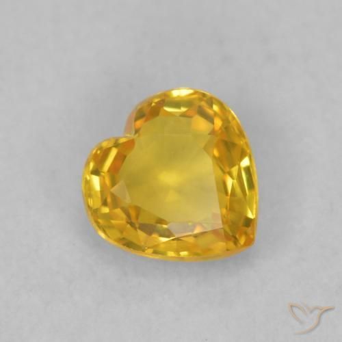 Zafiro Dorado natural de 0.48 ct, Corazón, VVS-VS