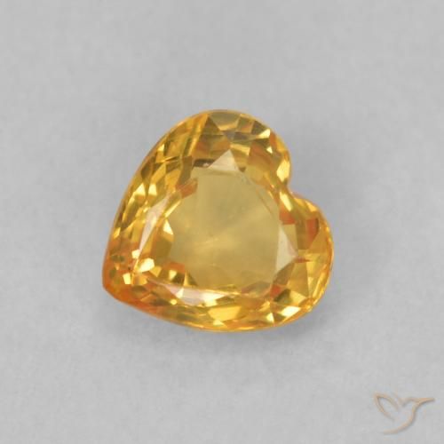 0.46ct Natural Dorado naranja Zafiro, Corazón, VVS-VS