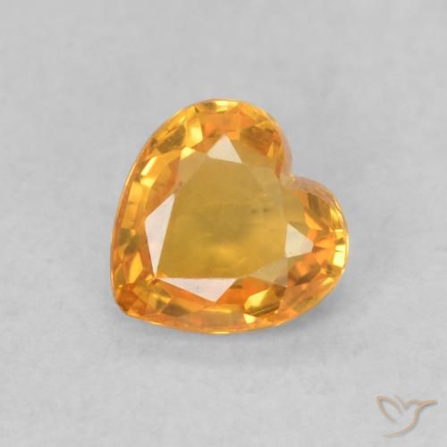 0.45ct Natural Naranja albaricoque Zafiro, Corazón, VVS-VS