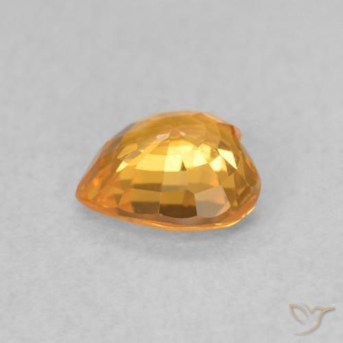 Zafiro Naranja albaricoque natural de 0.45 ct, Corazón, VVS-VS